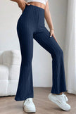 Basic Bae Full Size Ribbed High Waist Flare Pants - My Store