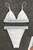 White Glitter Detail High Waist Bikini Set - My Store