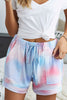 Multicolor Tie Dye Drawstring Elastic Waist Pocketed Casual Shorts - My Store