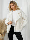 Pocketed Sherpa Zip Up Long Sleeve Jacket - My Store