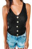 Buttoned Knit Tank - My Store