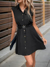 Button Up Sleeveless Mini Dress - My Store