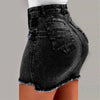 Women's High Stretch A-Line Mini Skirt in Washed Denim - My Store