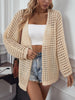 Openwork Open Front Long Sleeve Cardigan - My Store