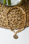 "Dos Pesos" Gold Chunky Link Chain Coin Pendant Necklace - My Store