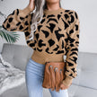 Actual Picture Autumn And Winter Casual Leopard Print Waist Knit Open - My Store