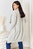 Double Take Open Front Duster Cardigan with Pockets - My Store