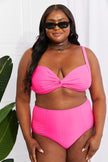 Marina West Swim Take A Dip Twist High-Rise Bikini in Pink - My Store