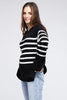 Ribbed Hem Stripe Sweater - My Store