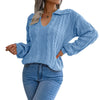 Autumn And Winter Casual Lapel Fried Dough Twist Lantern Sleeve Knitti - My Store
