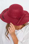 Burgundy Follow Your Dreams Graphic Wide Brim Hat /3 Pieces - My Store