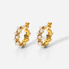 Pearl Rhinestone C-Hoop Earrings - My Store