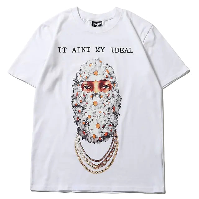 Hip Hop Flower Mask Men's T-shirt - My Store