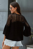 Black The Du Jour Hollow Out Crochet Blouse - My Store