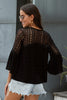 Black The Du Jour Hollow Out Crochet Blouse - My Store