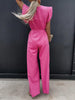 Ruffled Round Neck Cap Sleeve Jumpsuit - My Store