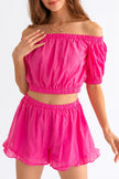 Hot Pink High Waist Ruffle Shorts - My Store