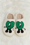 Melody Love Heart Print Plush Slippers - My Store