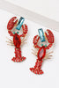 Lobster Shape Glass Stone Dangle Earrings - My Store