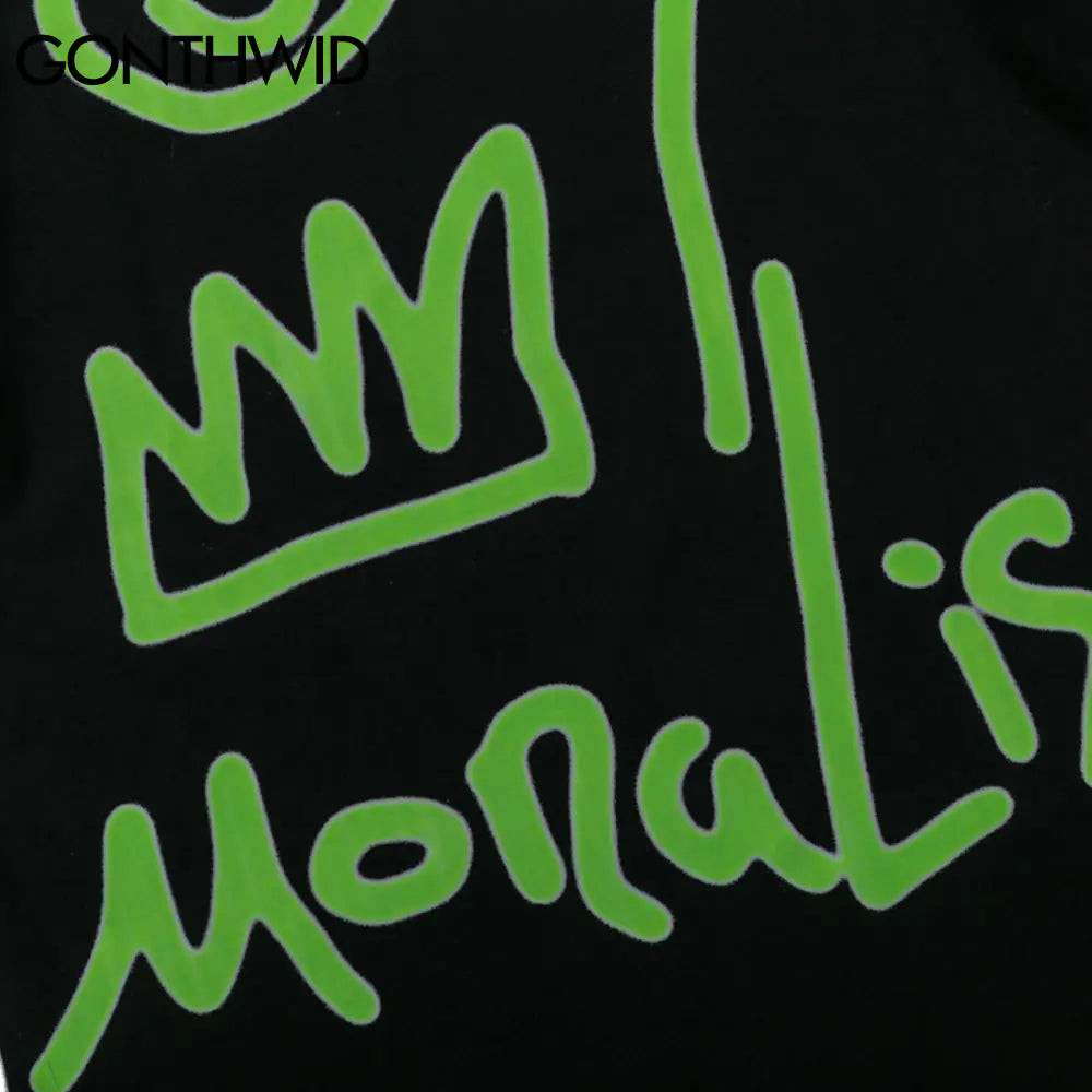 Graffiti Mona Lisa Smile Face Streetwear T-Shirts - My Store