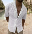 Men's Solid Color Knit Lapel Shirt - My Store