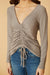 Women's V-Neck Ruched Top in Coco - My Store