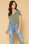 Women's V-Neck SS Surplus Bodysuit in Green - My Store