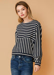 Stripe Dolman Sweatshirt in Midnight stripe - My Store