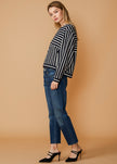 Stripe Dolman Sweatshirt in Midnight stripe - My Store