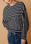 Stripe Dolman Sweatshirt in Midnight stripe - My Store