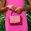 AIRMAIL Mini Crochet Handbag In Pink & Red - My Store