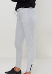 Women's Drawstring Waist Fitted Jogger Pants In Heather Grey - My Store