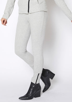 Women's Drawstring Waist Fitted Jogger Pants In Heather Grey - My Store