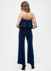 Women's Ribbed Velvet Tube Top Jumpsuit In Ultra Marine - My Store