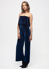 Women's Ribbed Velvet Tube Top Jumpsuit In Ultra Marine - My Store