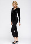 Women's Velvet Wrap Peplum Top - My Store