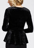 Women's Velvet Wrap Peplum Top - My Store