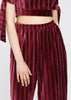 Women's Velvet Wide Leg High Waist Pants In Mulberry - My Store