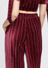 Women's Velvet Wide Leg High Waist Pants In Mulberry - My Store