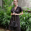 ARYA Safari Linen Midi Dress, in Black - My Store