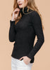 Women's Soft Turtle Neck Ribbed Knit Sweater Top - My Store