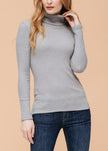 Women's Soft Turtle Neck Ribbed Knit Sweater Top - My Store