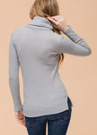 Women's Soft Turtle Neck Ribbed Knit Sweater Top - My Store