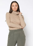 Women's Soft Turtle Neck Ribbed Knit Sweater Top - My Store