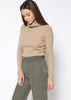 Women's Soft Turtle Neck Ribbed Knit Sweater Top - My Store