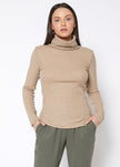 Women's Soft Turtle Neck Ribbed Knit Sweater Top - My Store