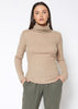 Women's Soft Turtle Neck Ribbed Knit Sweater Top - My Store