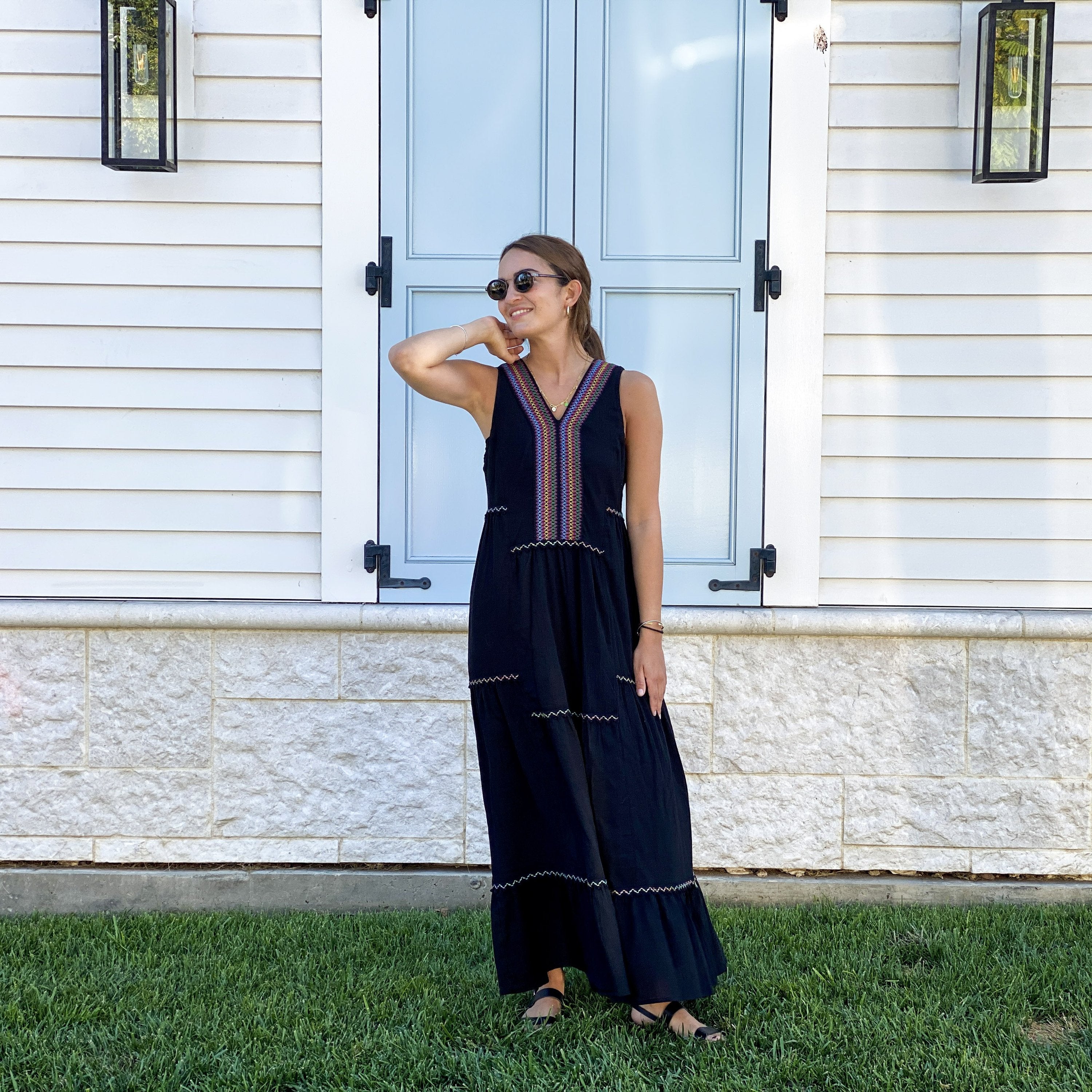 AMALFI MAXI DRESS - BLACK - My Store