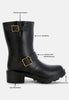 Anong Harness Detail Calf Boots - My Store