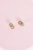 Gold & Rhinestone Incrusted Linked Hoop Stud Earrings - My Store